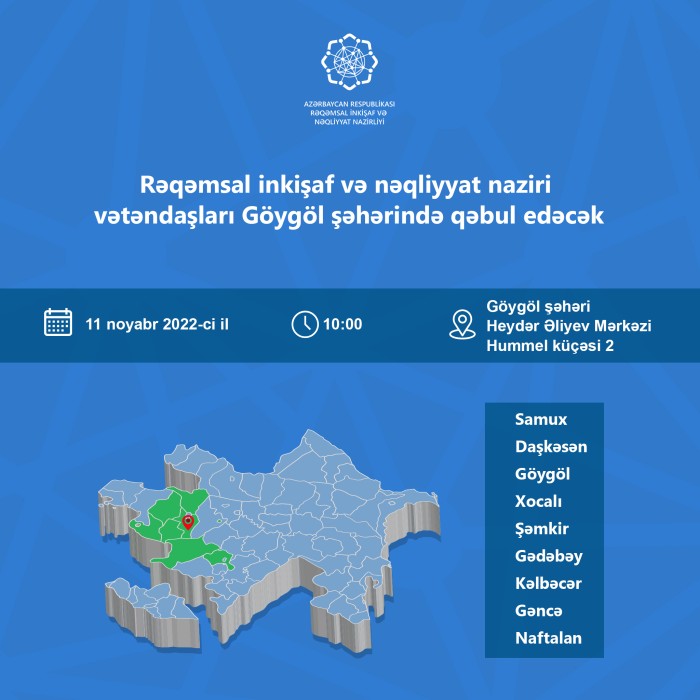 Rəşad Nəbiyev Göygöldə vətəndaşları qəbul edəcək 